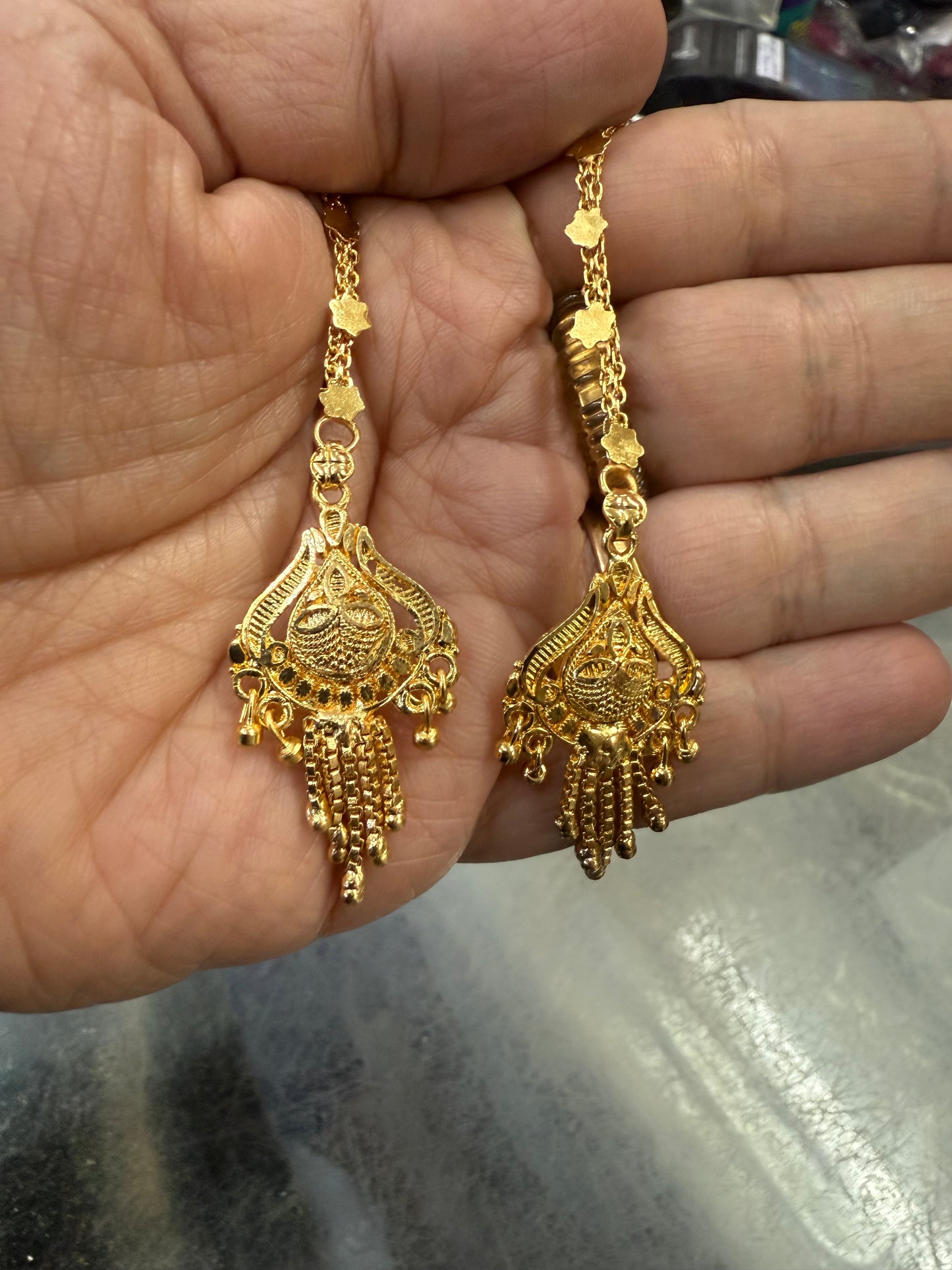 Beautiful designer one gram plated earrings kanchain