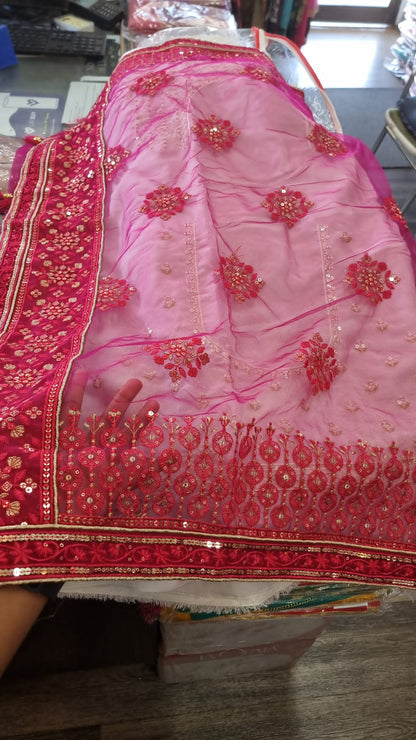 Beautiful designer lucknowi unstitched lengha