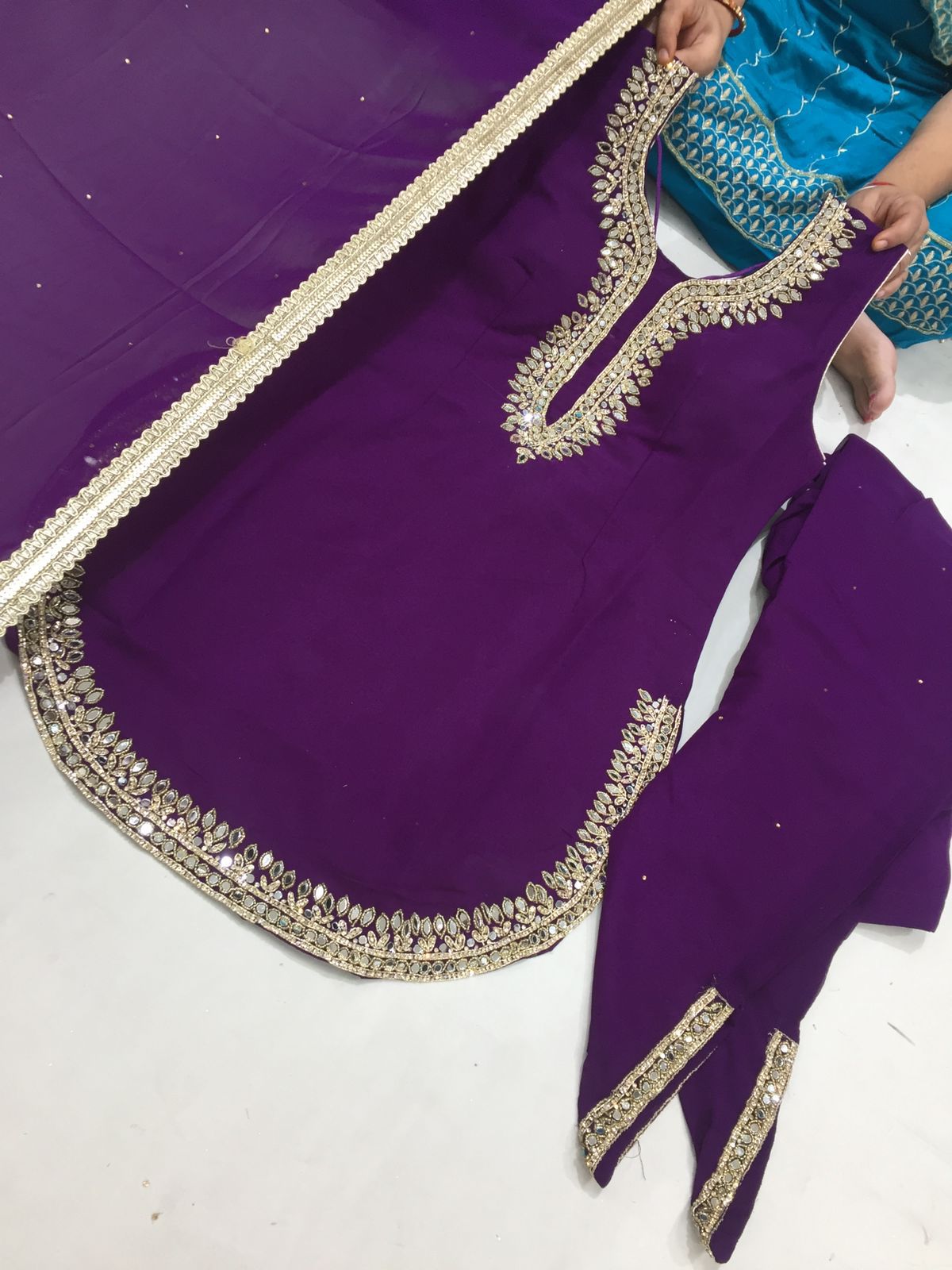 Beautiful designer dhoti patiala suit