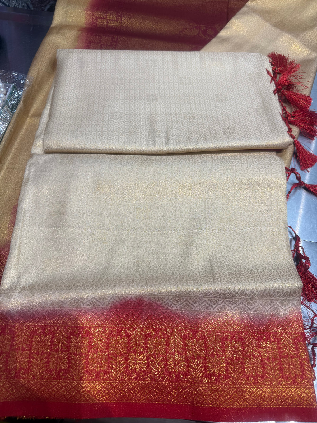 Beautiful designer mulberry silk saree