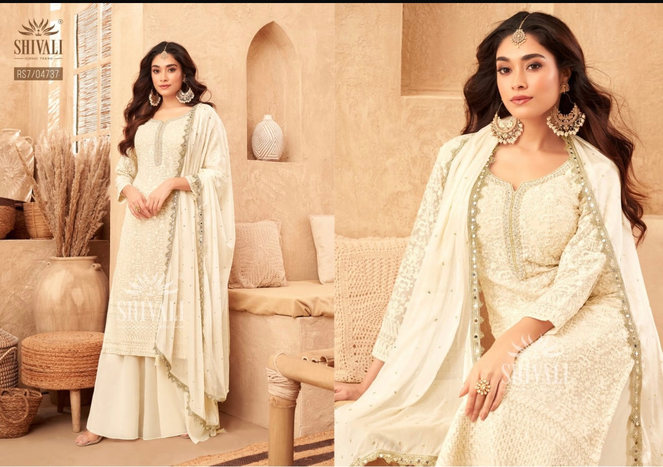 Beautiful designer lucknowi Embroidery plazo suit