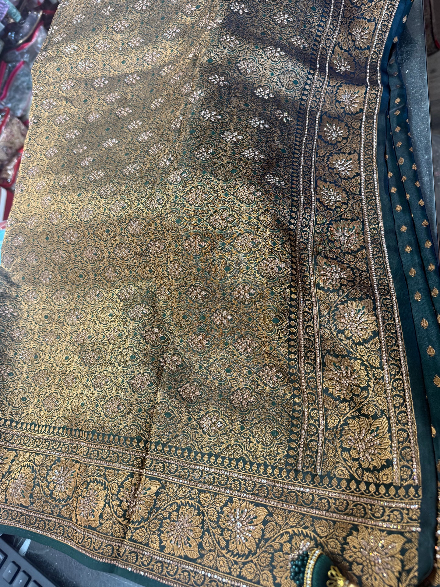 Beautiful designer pure silk stone work saree