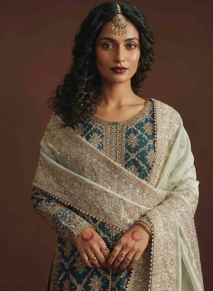 Beautiful designer Pakistani style plazo suit