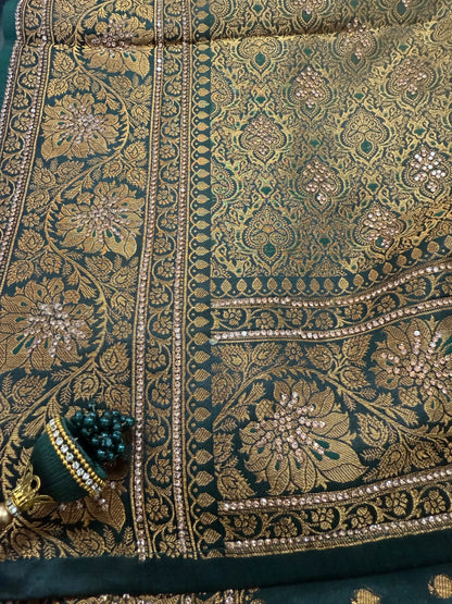 Beautiful designer pure silk stone work saree