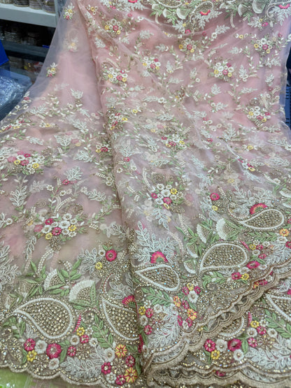 Beautiful designer fully embroidery net saree