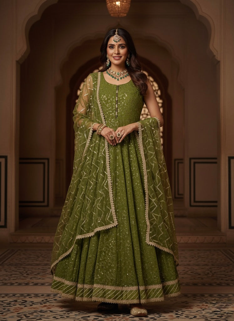 Beautiful designer gown style anarkali suit