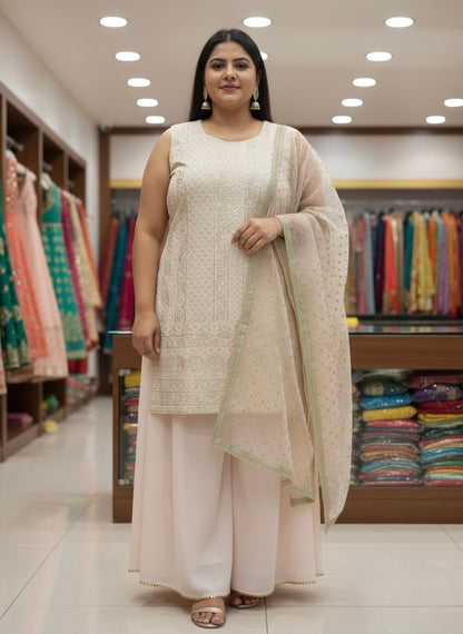 Beautiful designer lucknowi Embroidery sharara suit