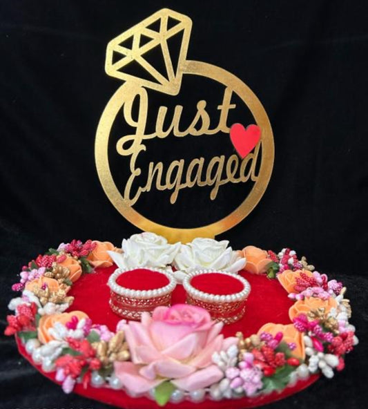 Beautiful engagement tray with 2 ring holders