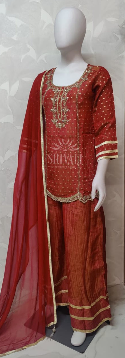 Beautiful designer plazo suit