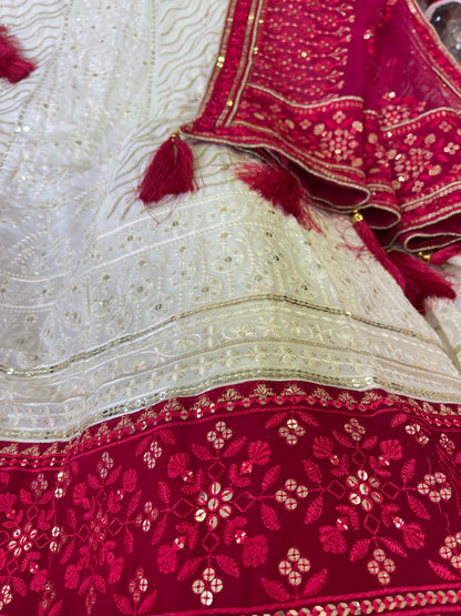 Beautiful designer lucknowi unstitched lengha