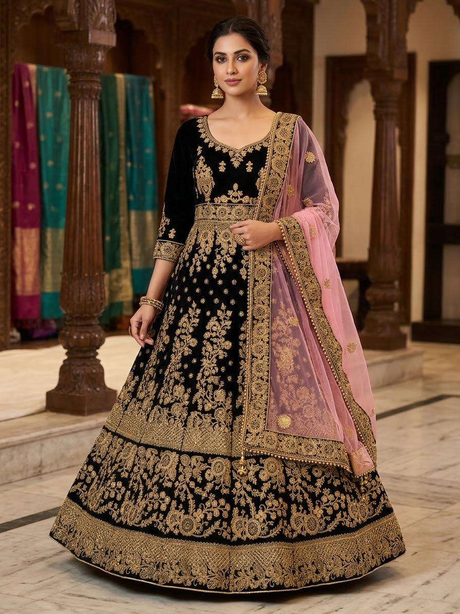 Beautiful designer gown style anarkali suit