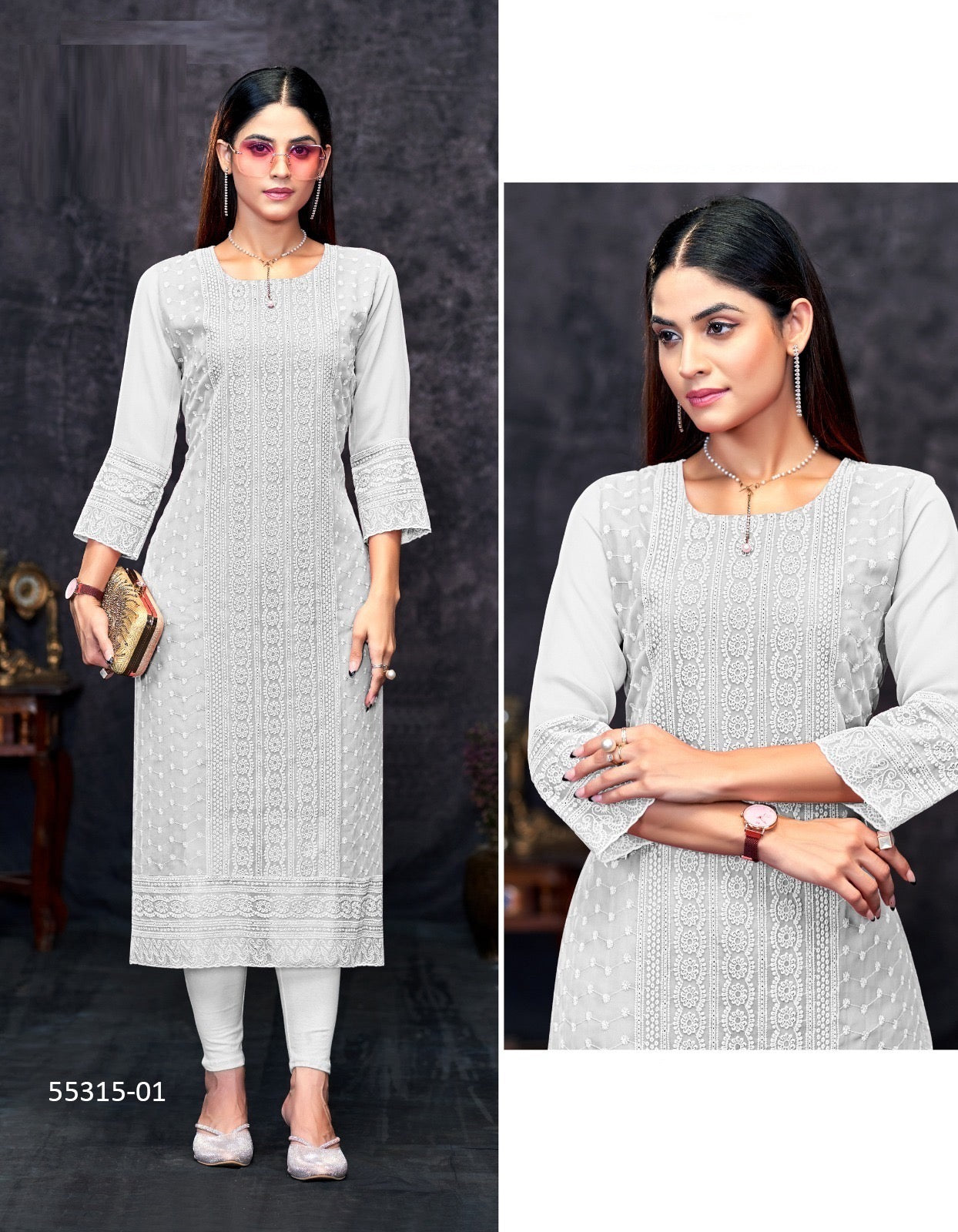 Beautiful designer lucknowi embroidery Kurti