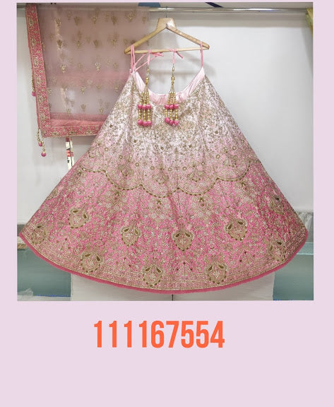 Beautiful designer heavily embroidery bridal/semi bridal lengha