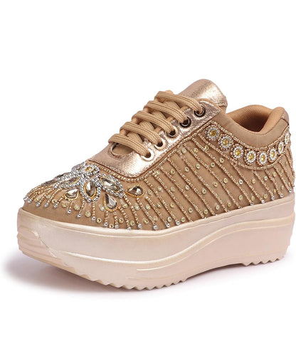 Beautiful designer Women Wedding Hand Embroidery Bridal Sneakers