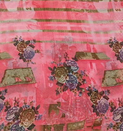Beautiful designer floral geogrette saree