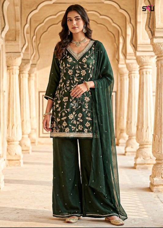 Beautiful designer plazo suit