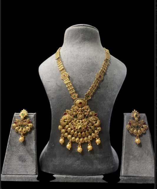 Beautiful designer long temple necklace set