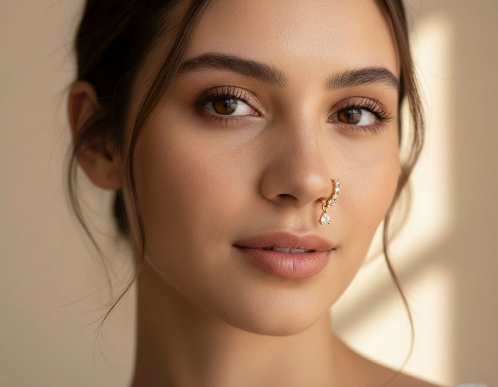 Beautiful designer stone nose ring