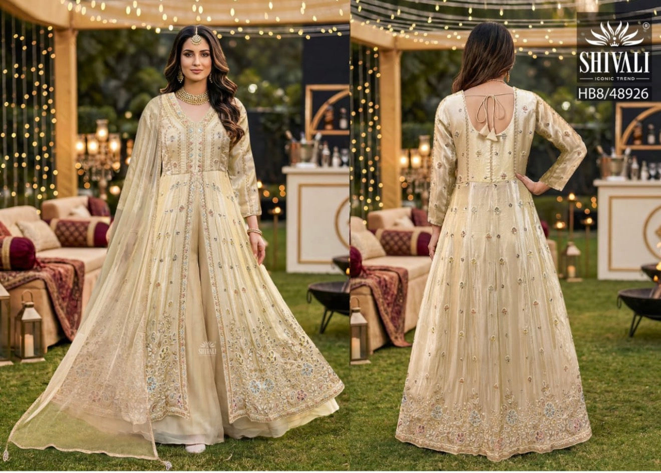 Beautiful designer front open anarkali suit