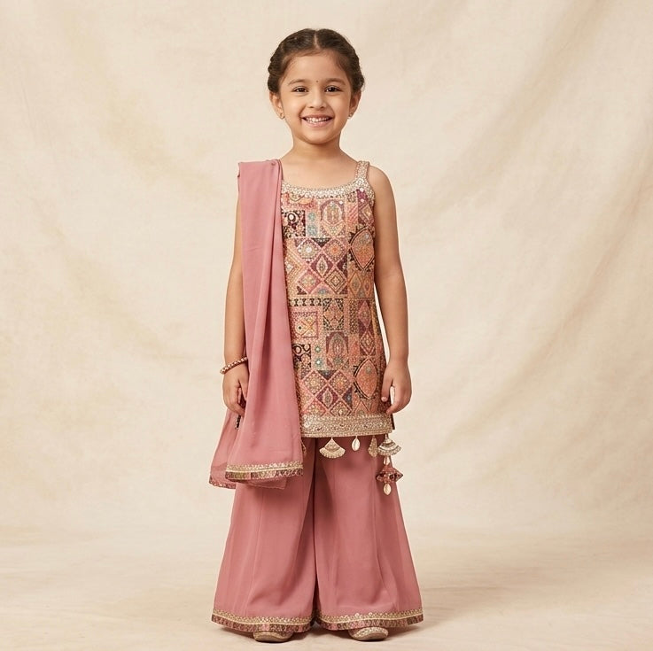 Beautiful designer anarkali plazo suit