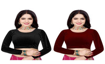 Beautiful designer velvet readymade blouse