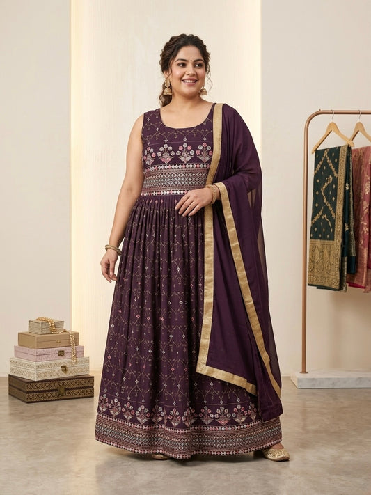 Beautiful designer gown style anarkali suit