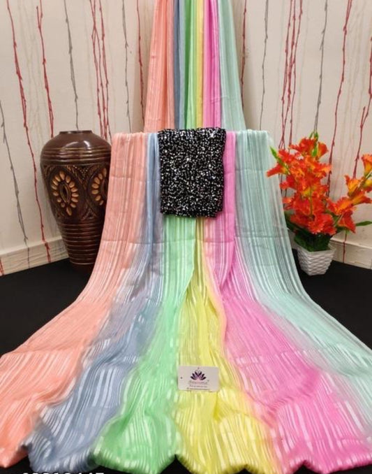 Beautiful designer multicolor saree