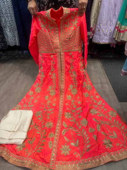 Beautiful designer indo western 2 piece front open suit