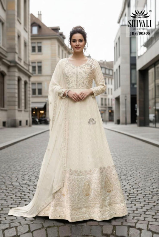 Beautiful designer lucknowi Embroidery anarkali suit