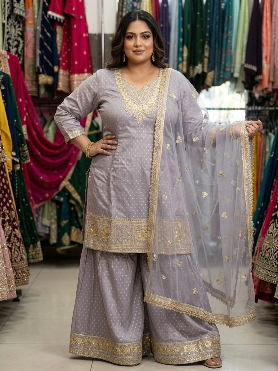 Beautiful designer plazo suit