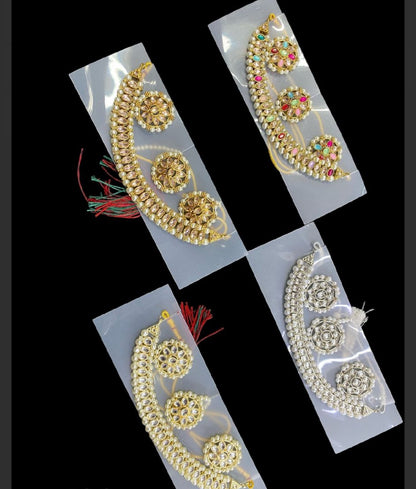 Beautiful designer necklace set with matching studs earrings & tikka/bindi