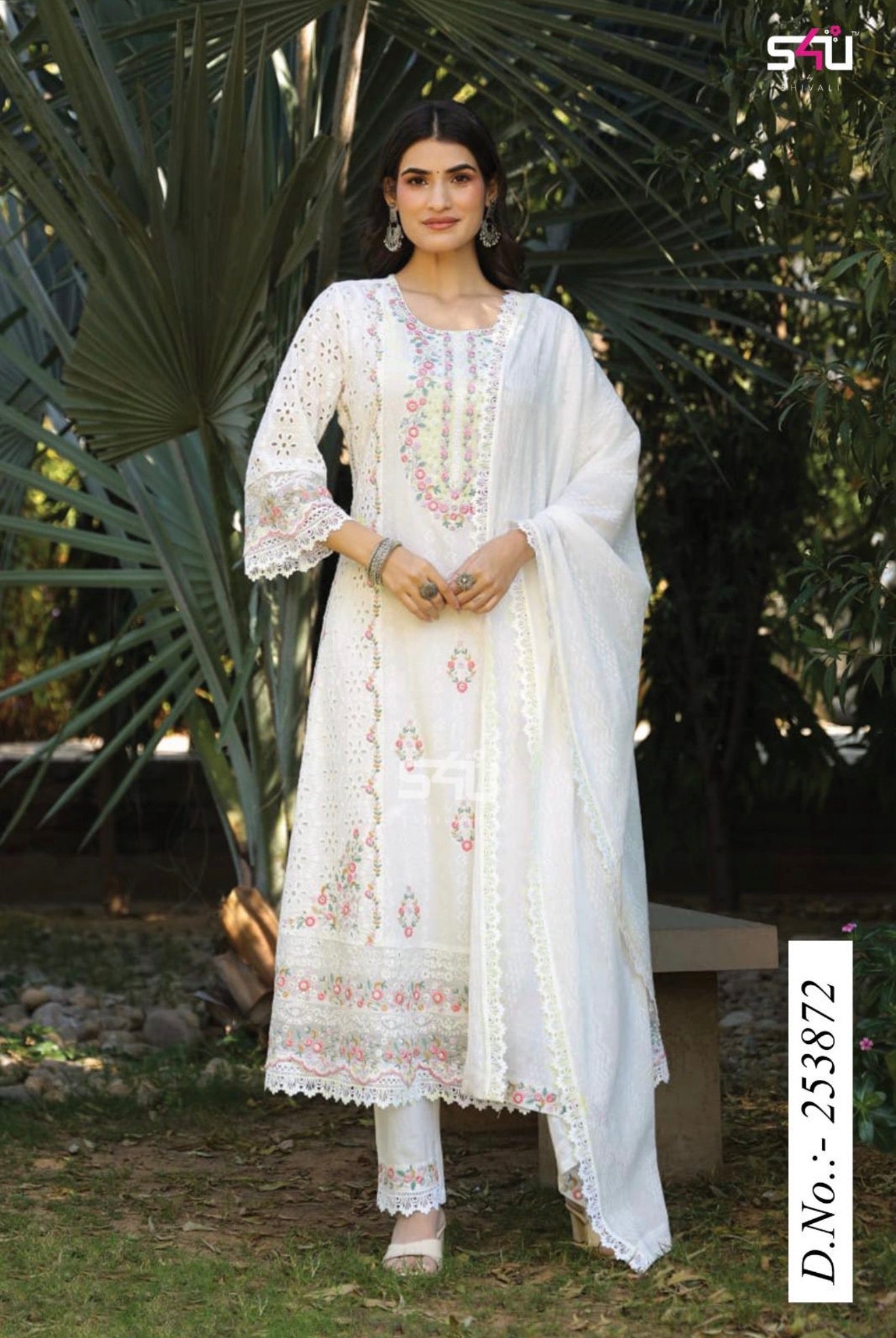Beautiful designer Pure Mal Cotton Chikankari Anarkali Set