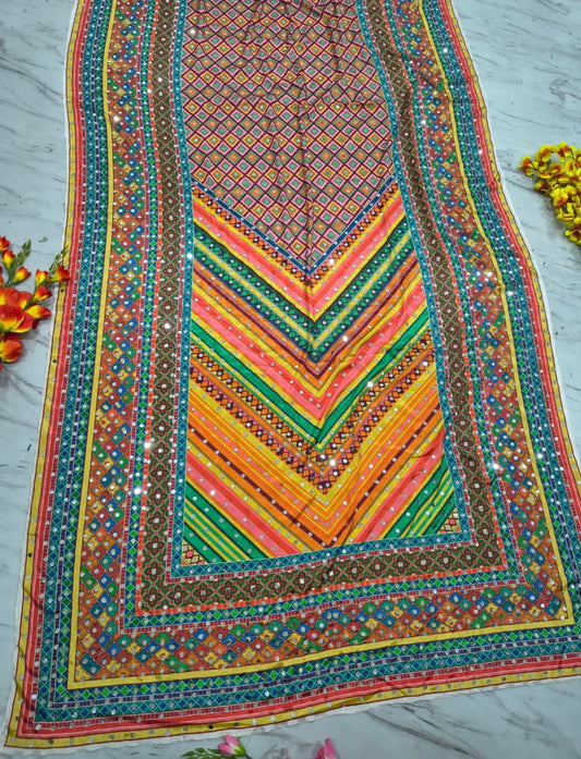 Beautiful designer multicolor saree