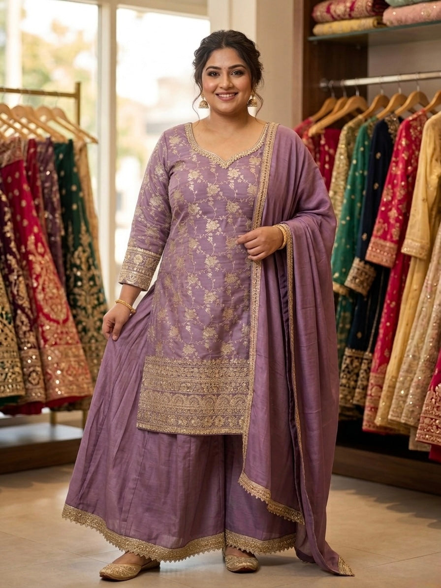 Beautiful designer plazo suit