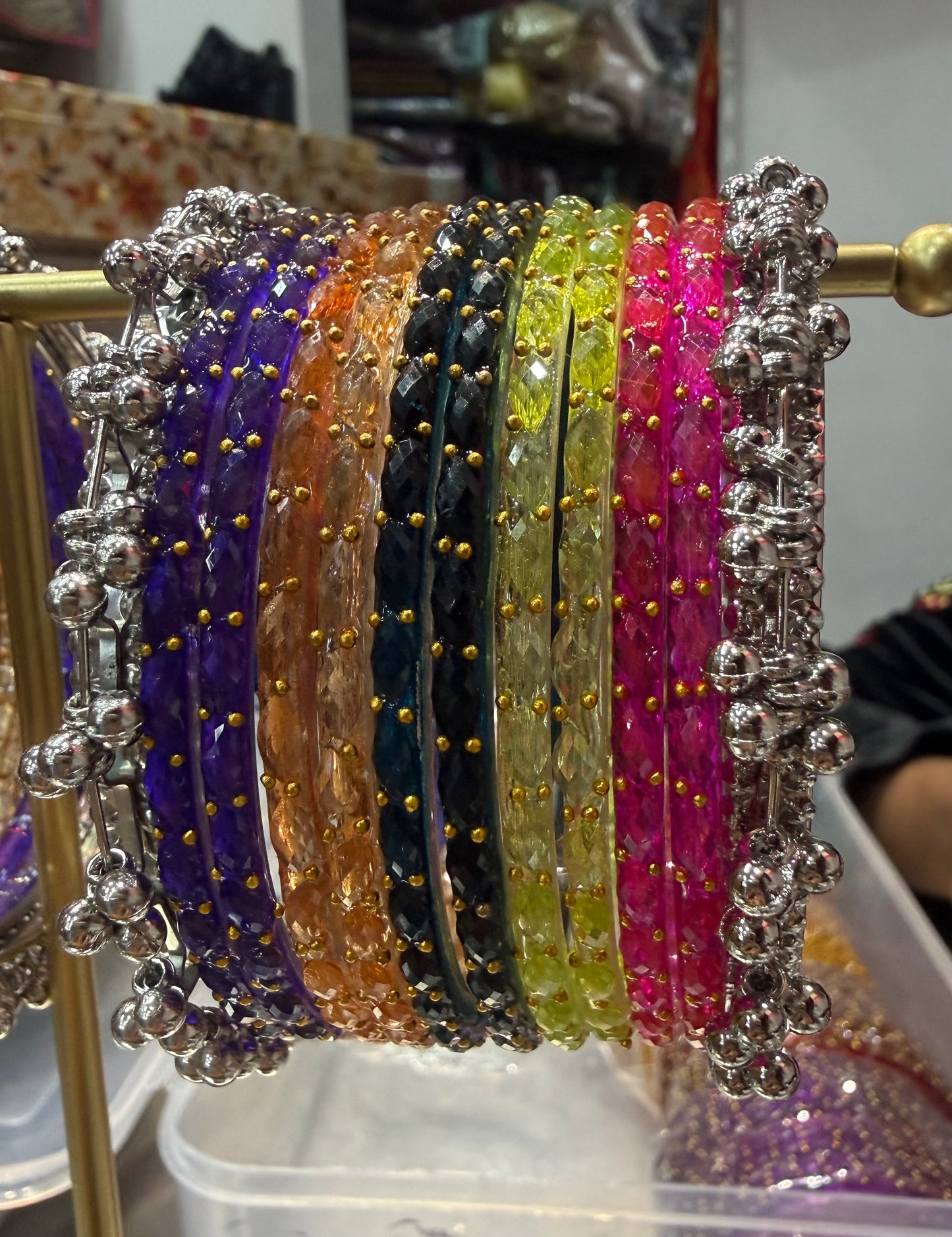 Beautiful designer Kashmiri bangles with glass bangle set
