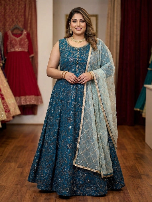 Beautiful designer gown style anarkali