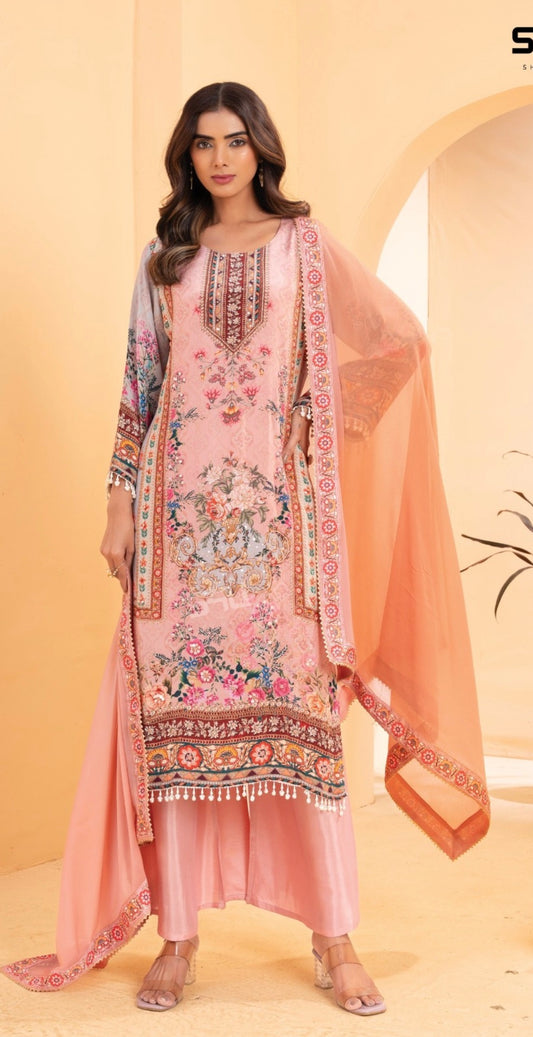 Beautiful designer digital print plazo suit