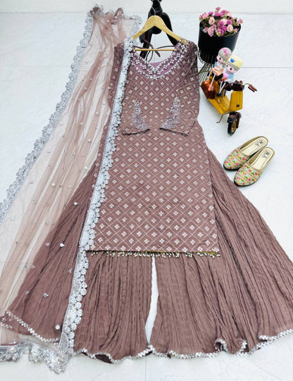 Beautiful designer plazo suit
