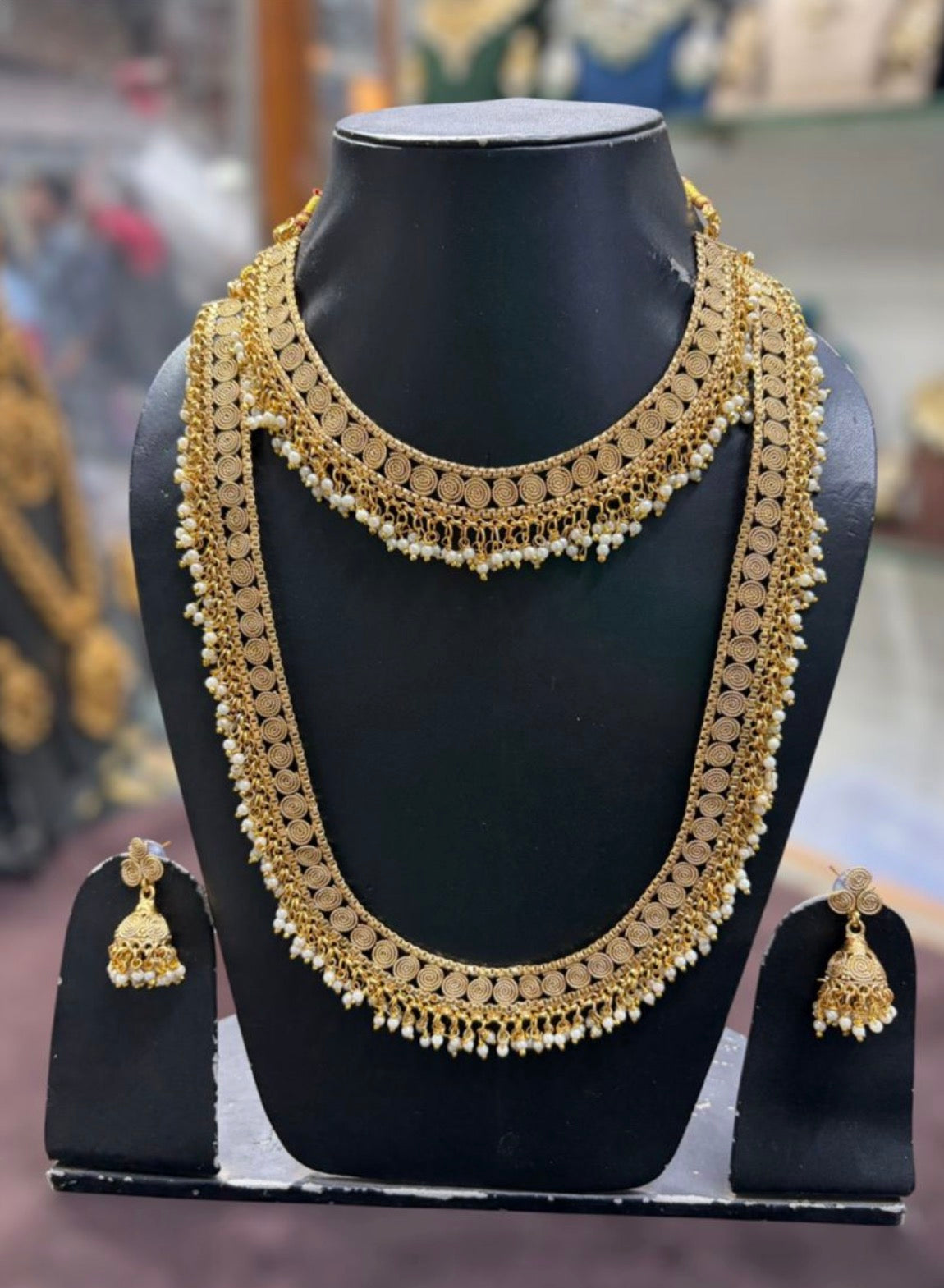Beautiful designer temple jewellery set