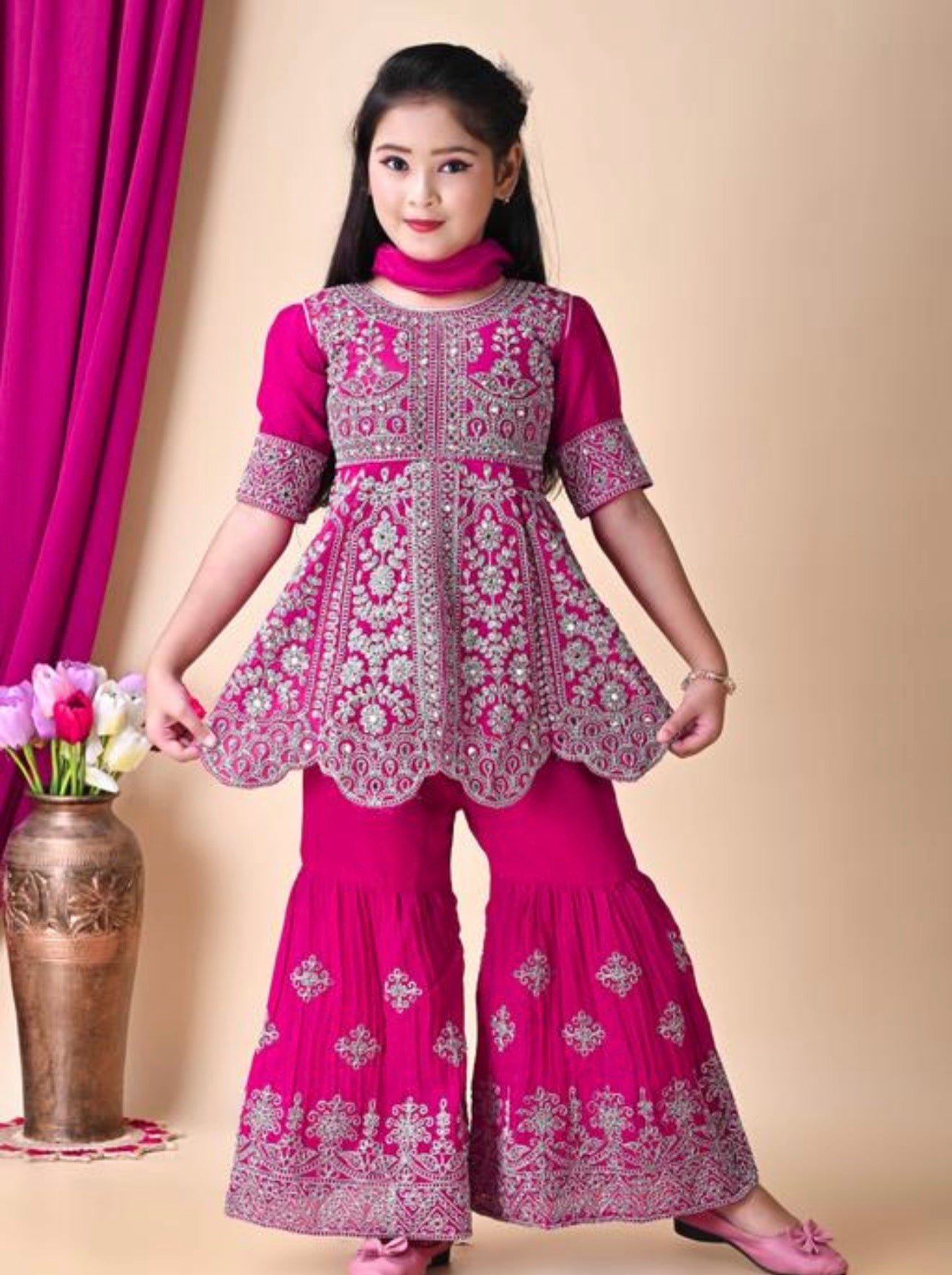 Beautiful designer plazo suit for girls