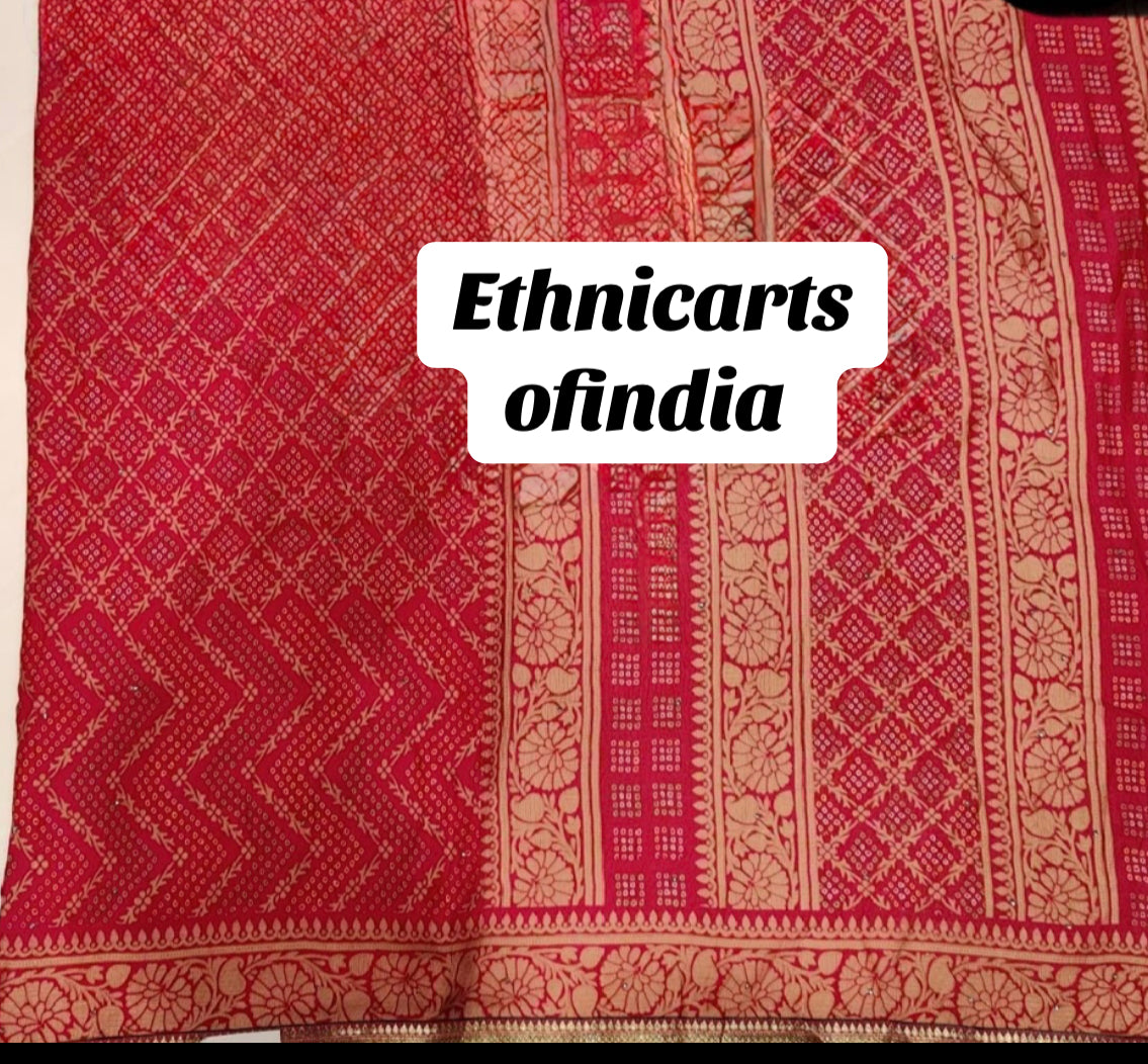 Beautiful designer bandhani saree