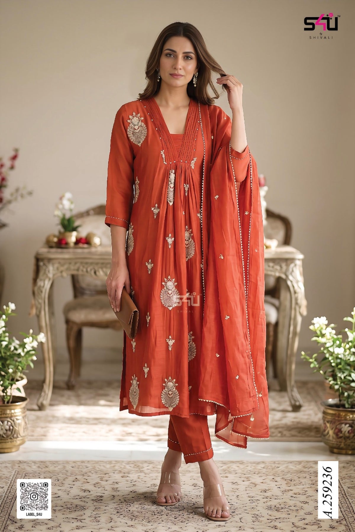 Beautiful designer indowestern anarkali suit