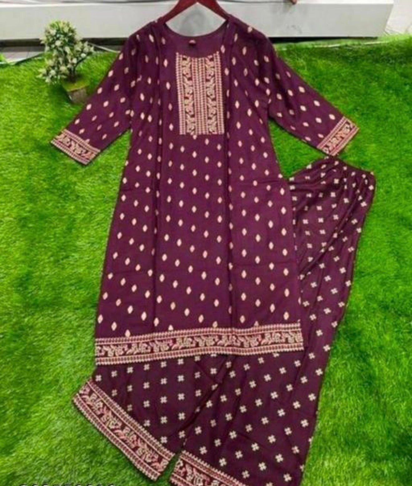 Beautiful designer kurti plazo set