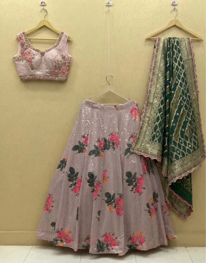 Beautiful designer sequins work readymade lengha choli