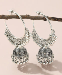 Beautiful designer oxidised jhumki earrings
