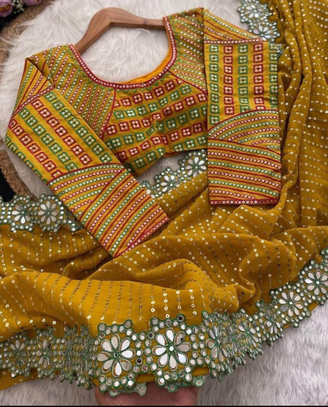 Beautiful designer saree with readymade blouse