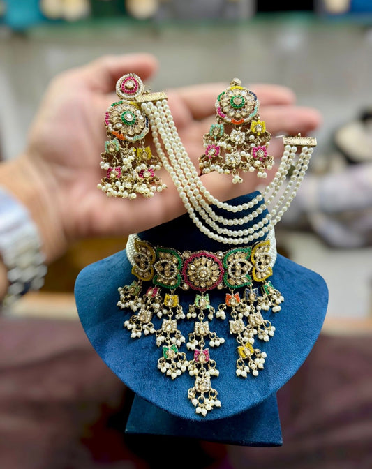 Beautiful designer choker necklace set