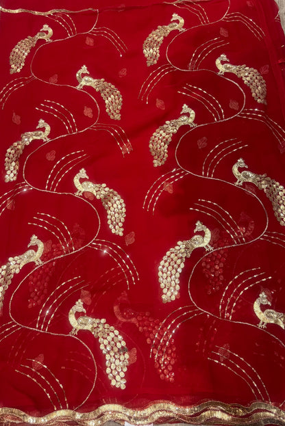 Beautiful designer embroidery chiffon saree