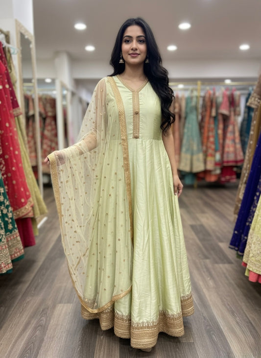 Beautiful designer gown style anarkali with dupatta