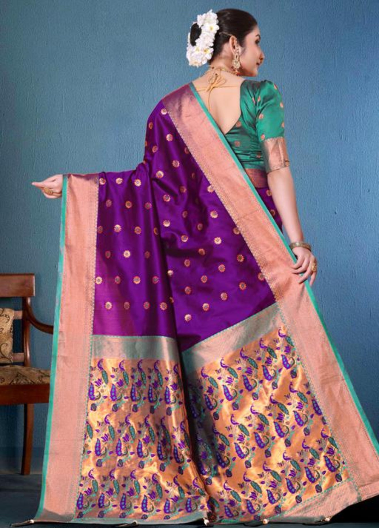 Beautiful designer pure silk paithani saree
